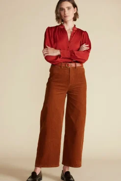 Pants|Clearance^Amour Vert Wide Leg Utility Corduroy Pant AlmondBrown