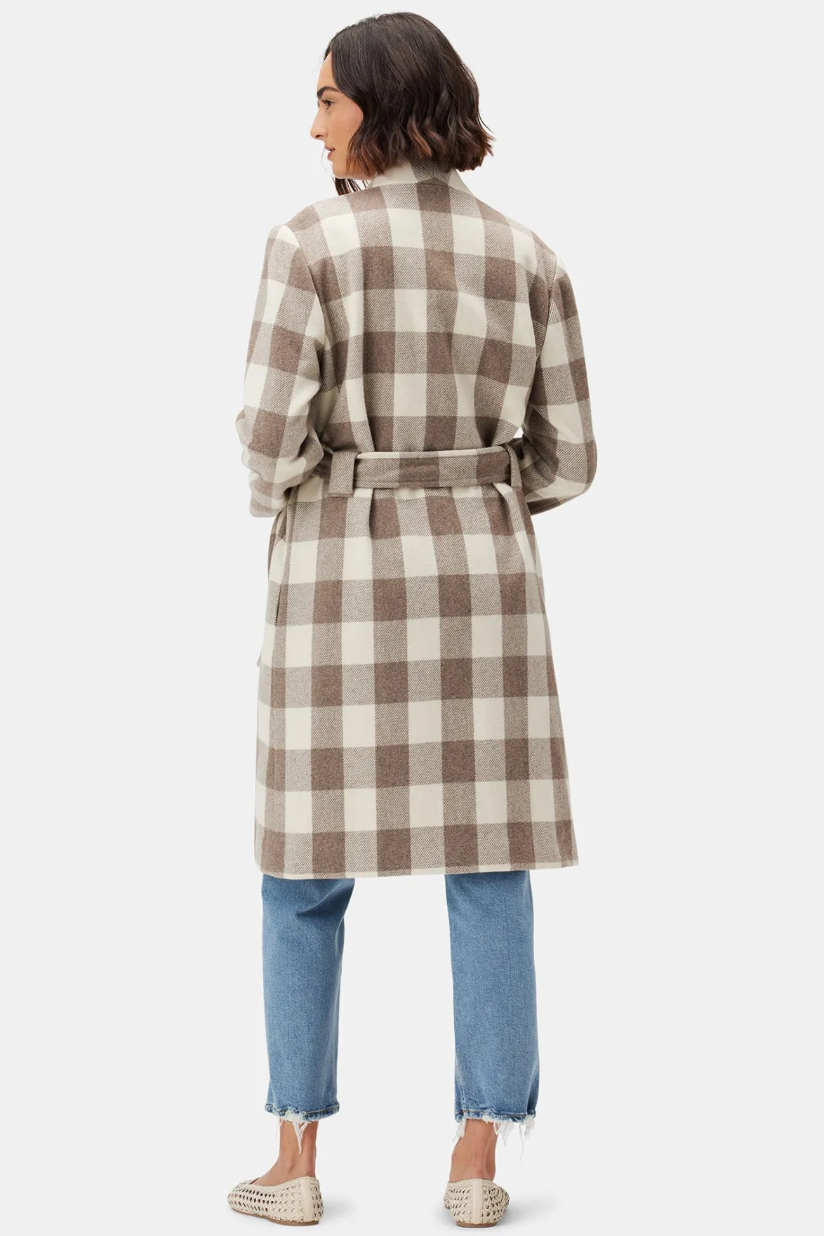 Jackets & Outerwear|Clearance^Amour Vert Zuly Wool Twill Coat NaturalBuffaloCheck