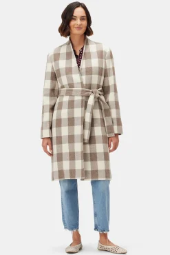 Jackets & Outerwear|Clearance^Amour Vert Zuly Wool Twill Coat NaturalBuffaloCheck